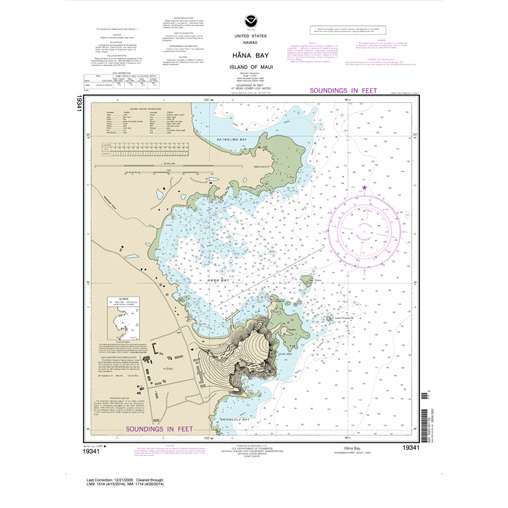 Historical NOAA Chart 19341: Hana Bay Island of Maui - Life Raft Professionals