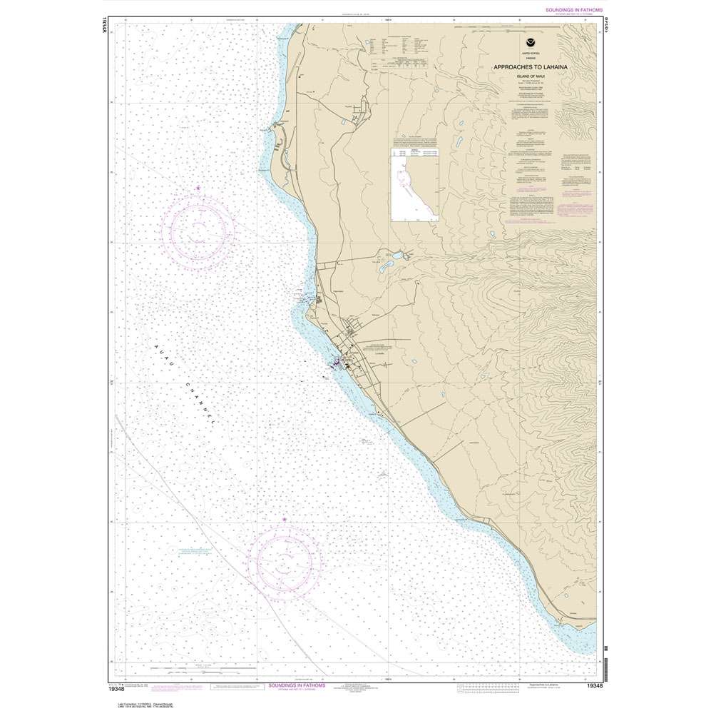 Historical NOAA Chart 19348: Approaches to Lahaina: Island of Maui - Life Raft Professionals