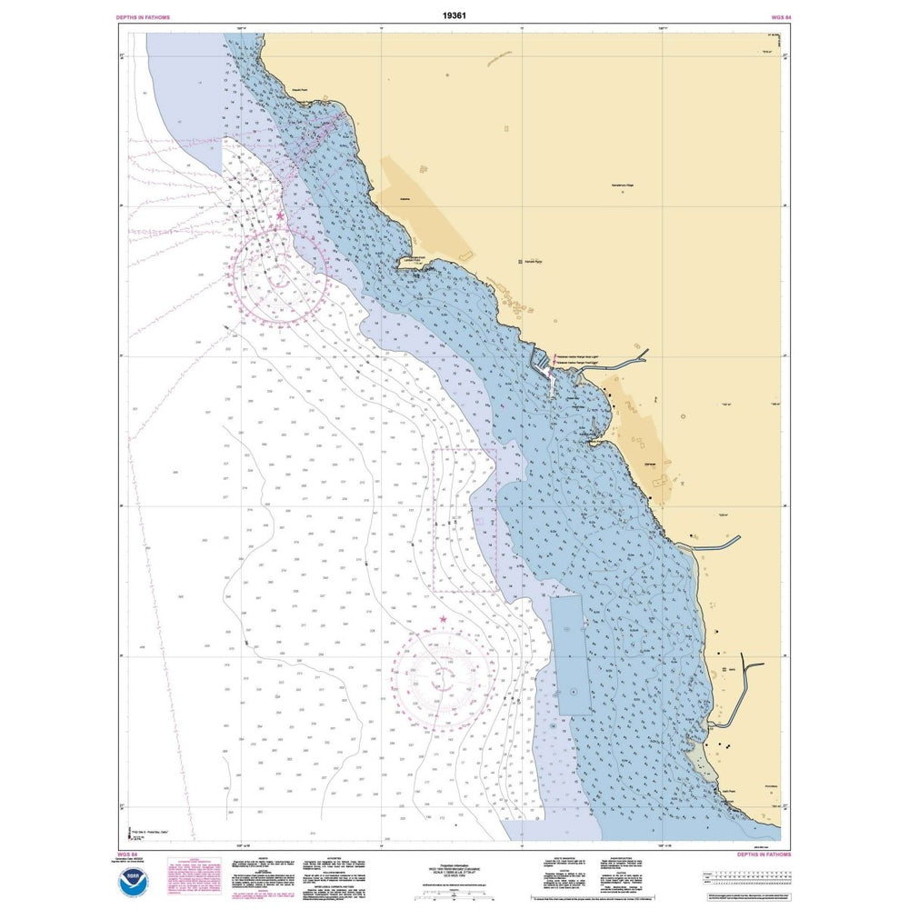 Historical NOAA Chart 19361 Port Wa'ianae Island of O'ahu Life Raft
