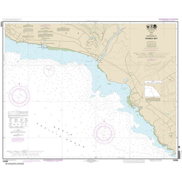 Historical NOAA Chart 19386: Kauai Approaches to Waimea Bay - Life Raft Professionals