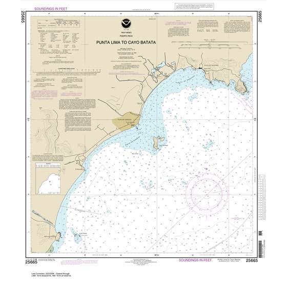 Historical NOAA Chart 25665: Punta Lima to Cayo Batata - Life Raft Professionals