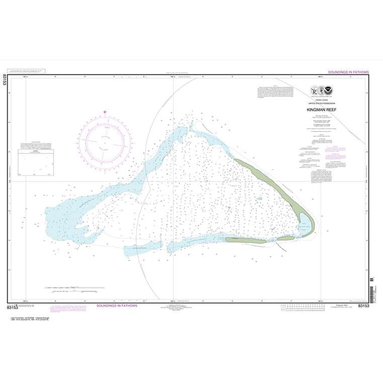 Historical NOAA Chart 83153: United States Possesion Kingman Reef - Life Raft Professionals