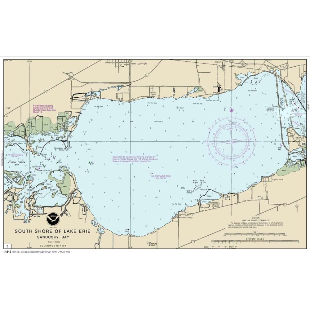 Historical NOAA Chart Booklet 14842: Port Clinton to Sandusky, including the Islands (40 page Booklet) - Life Raft Professionals