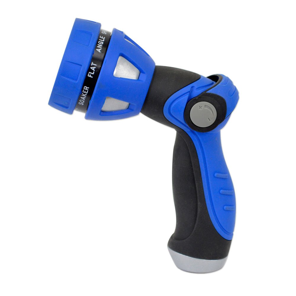 HoseCoil Thumb Lever Nozzle w/Metal Body Nine Pattern Adjustable Spray Head - Life Raft Professionals