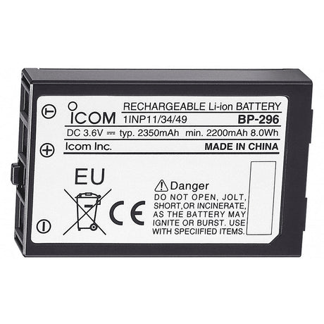 Icom BP-296 Li-Ion Battery - 3.6V - 2350mAh f/M37 - Life Raft Professionals