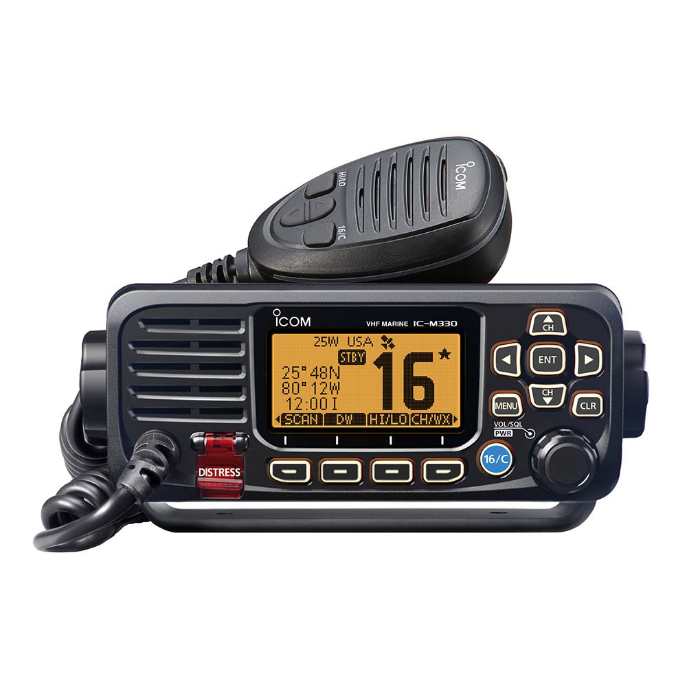 Icom M330 VHF Radio Compact w/GPS - Black - Life Raft Professionals