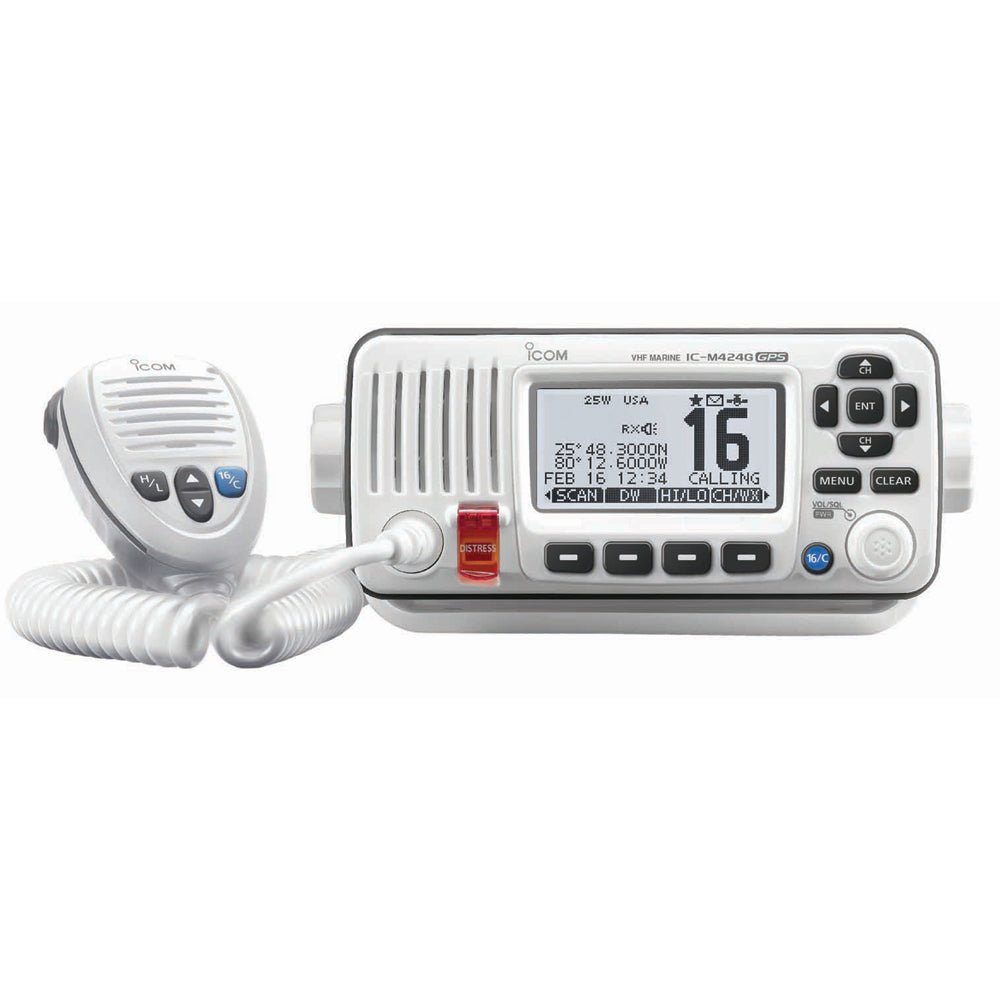Icom M424G VHF Radio w/Built-In GPS - White - Life Raft Professionals