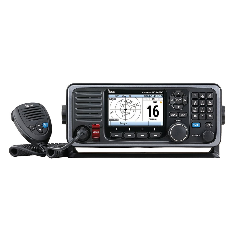 Icom M605 Fixed Mount 25W VHF w/Color Display AIS - Life Raft Professionals