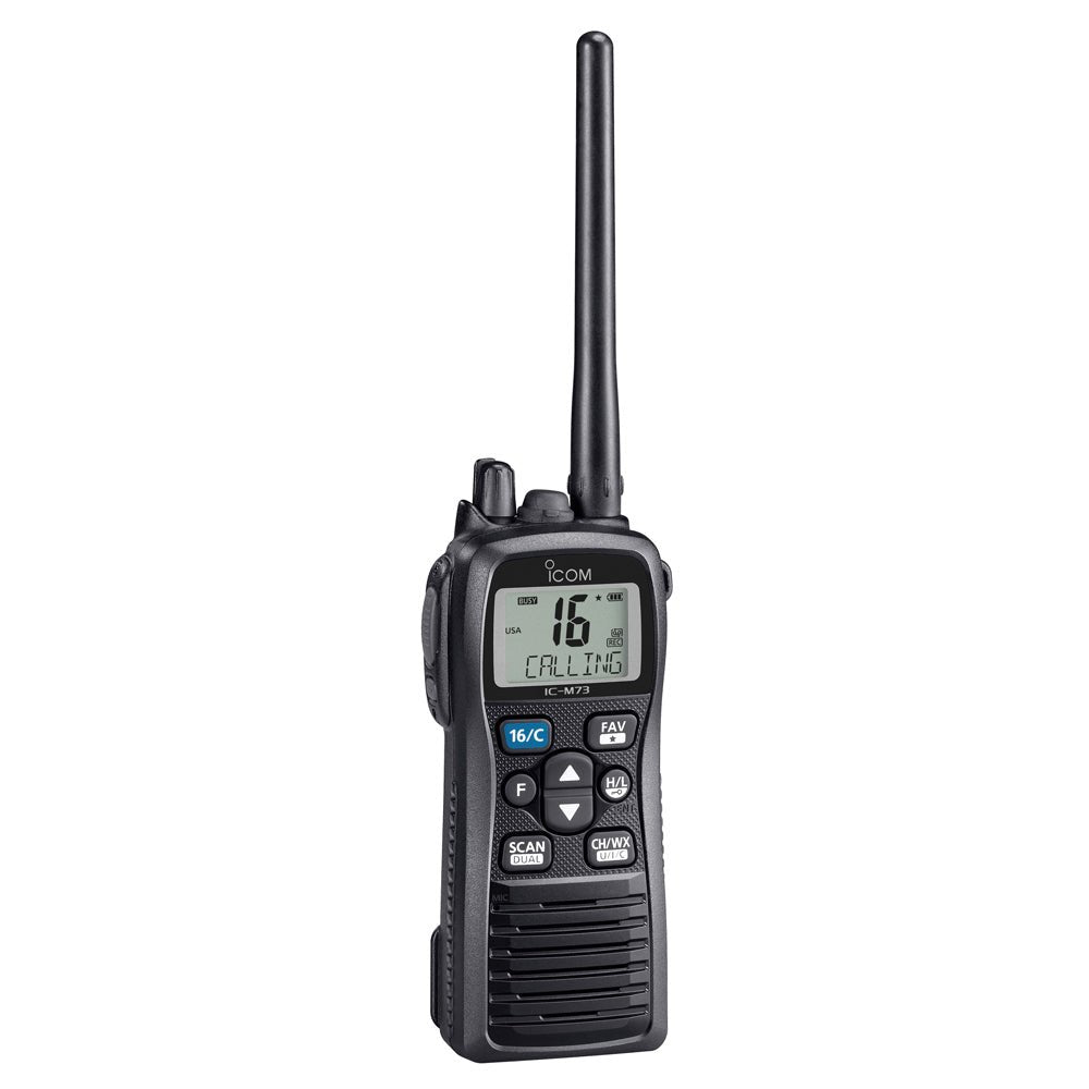 Icom M73 PLUS Handheld VHF Marine Radio w/Active Noise Cancelling Voice Recording - 6W - Life Raft Professionals