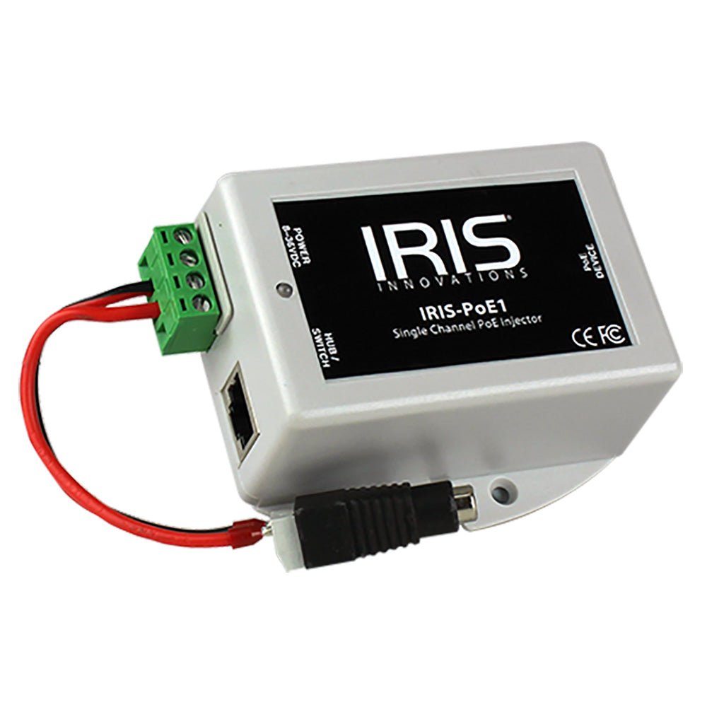 Iris Single Channel PoE Injector - 8-36VDC Input Voltage 48VDC Output - Life Raft Professionals