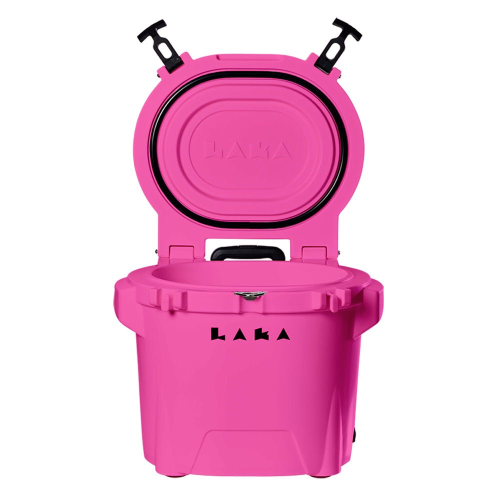 LAKA Coolers 30 Qt Cooler w/Telescoping Handle Wheels - Pink - Life Raft Professionals