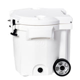 LAKA Coolers 30 Qt Cooler w/Telescoping Handle Wheels - White - Life Raft Professionals