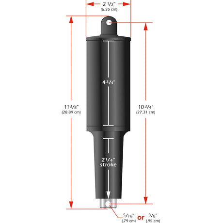 Lenco 101XD Extreme Duty Actuator - 12V - 2 1/4" Stroke - 3/8" Hardware - Life Raft Professionals