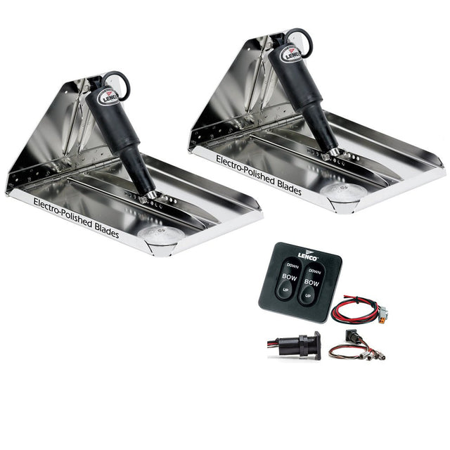 Lenco 12" x 12" Heavy Duty Performance Trim Tab Kit w/Standard Tactile Switch Kit 12V - Life Raft Professionals