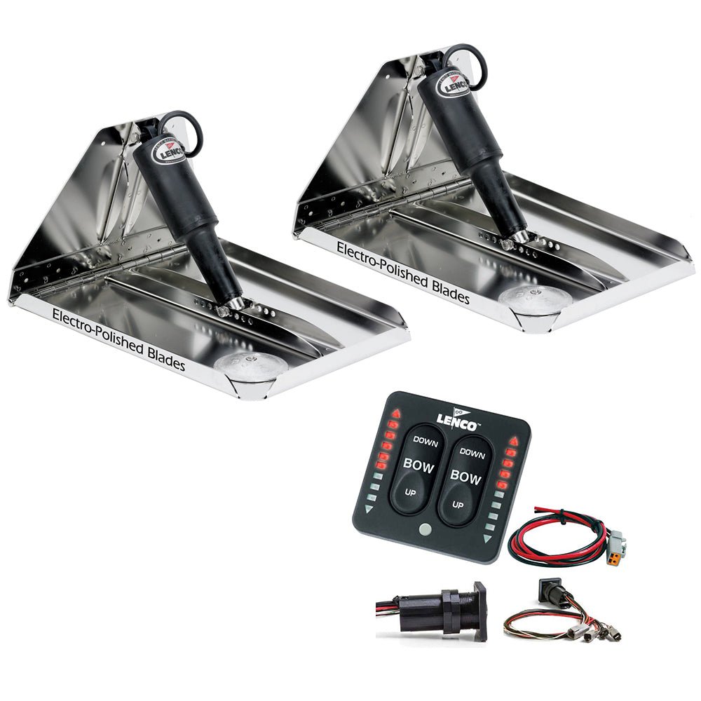 Lenco 17" x 12" Extreme Duty Performance Trim Tab Kit w/LED Indicator Switch Kit 12V - Life Raft Professionals