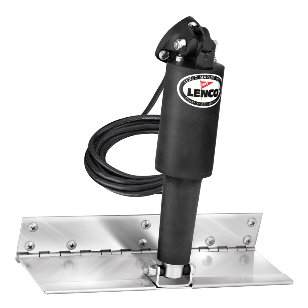 Lenco 4" x 12" Limited Space Trim Tab Kit w/o Switch Kit 12V - Electro-Polished - Standard Actuator - Life Raft Professionals
