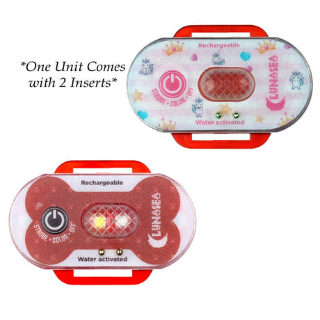 Lunasea Child/Pet Safety Water Activated Strobe Light - Red Case, Blue Attention Light - Life Raft Professionals