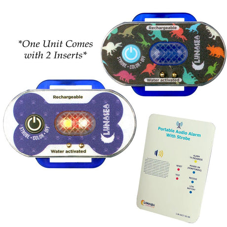 Lunasea Child/Pet Safety Water Activated Strobe Light w/RF Transmitter - Blue Case, Blue Attention Light [LLB-63BB-F0-K2] - Life Raft Professionals