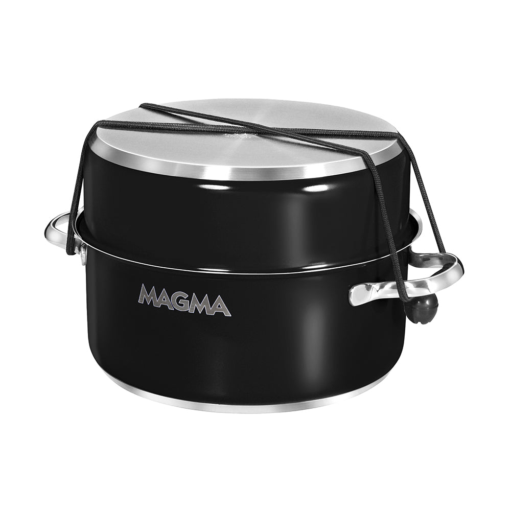 Magma Nestable 10 Piece Induction Non-Stick Enamel Finish Cookware Set - Jet Black - Life Raft Professionals