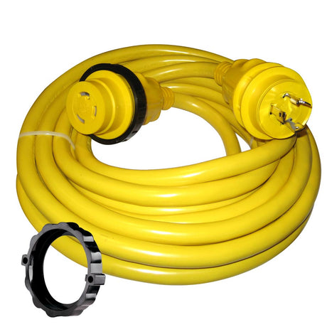 Marinco 30 Amp Power Cord Plus Cordset - 35' - Yellow - Life Raft Professionals