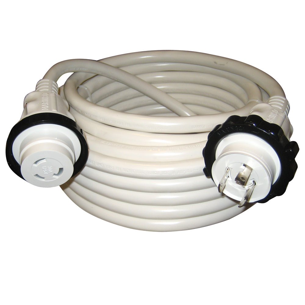 Marinco 30A 125V Molded Standard Cordset - White - 50' - Life Raft Professionals