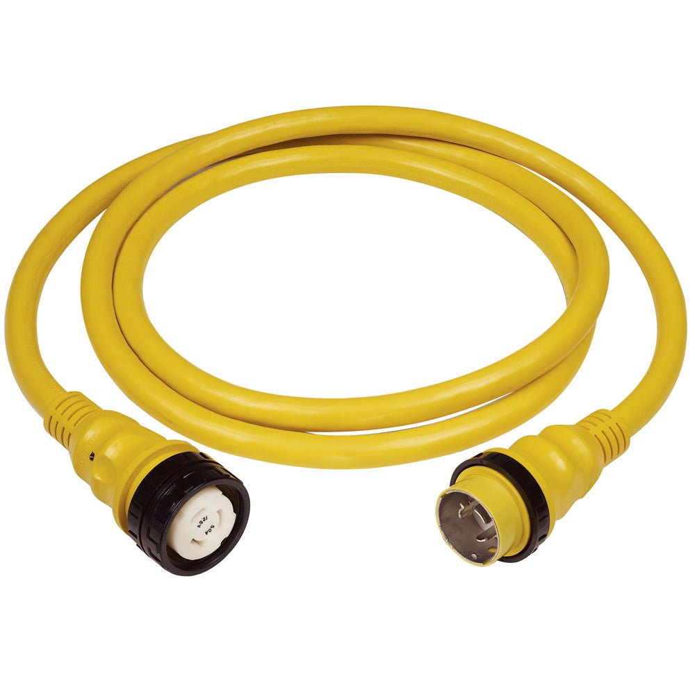 Marinco 50A 125V Shore Power Cable - 25' - Yellow - Life Raft Professionals