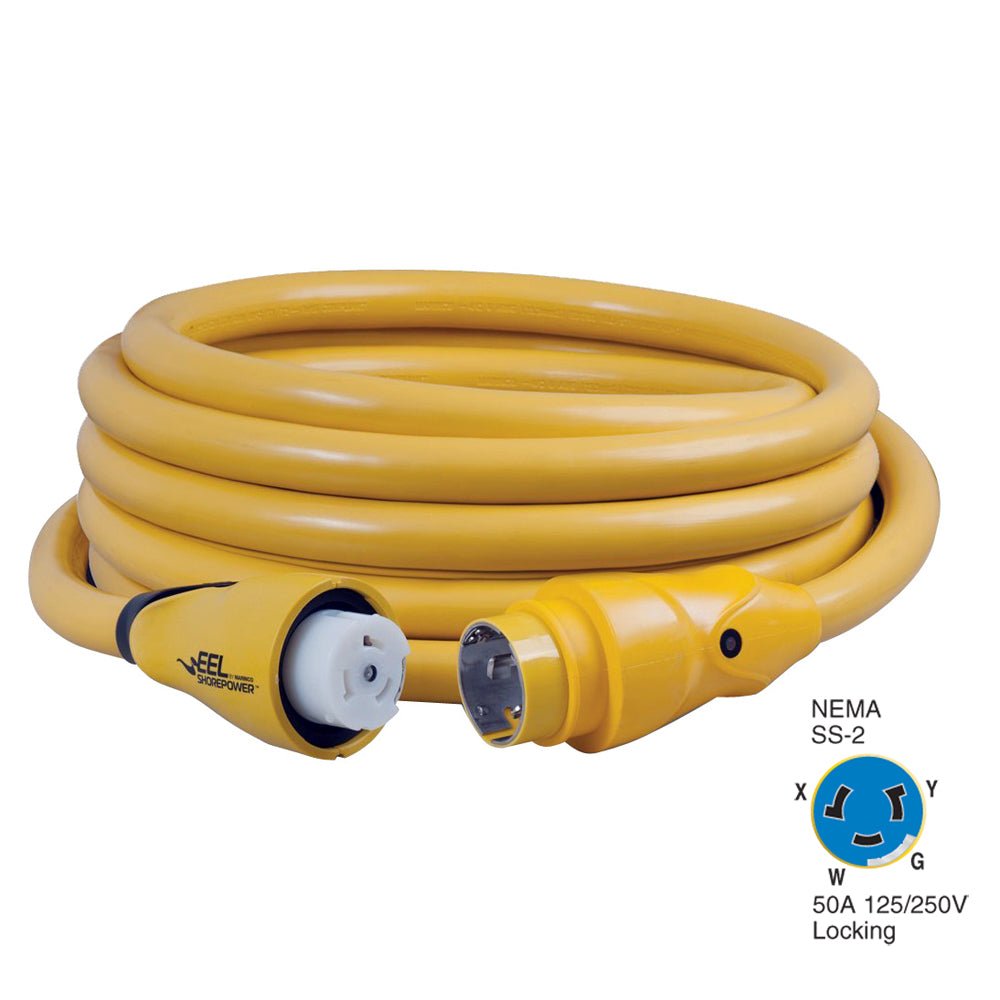 Marinco CS504-25 EEL 50A 125V/250V Shore Power Cordset - 25' - Yellow - Life Raft Professionals