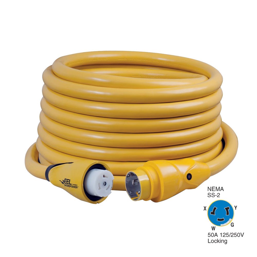 Marinco CS504-50 EEL 50A 125V/250V Shore Power Cordset - 50' - Yellow - Life Raft Professionals