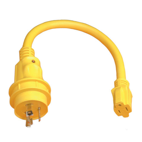 Marinco Pigtail Adapter - 15A Female to 30A Male - Life Raft Professionals