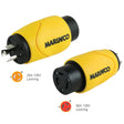Marinco Straight Adapter 20Amp Locking Male to 30Amp Locking Female Connector - Life Raft Professionals