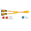 Marinco Y504-2-30 EEL (2)-30A-125V Female to (1)50A-125/250V Male "Y" Adapter - Yellow - Life Raft Professionals