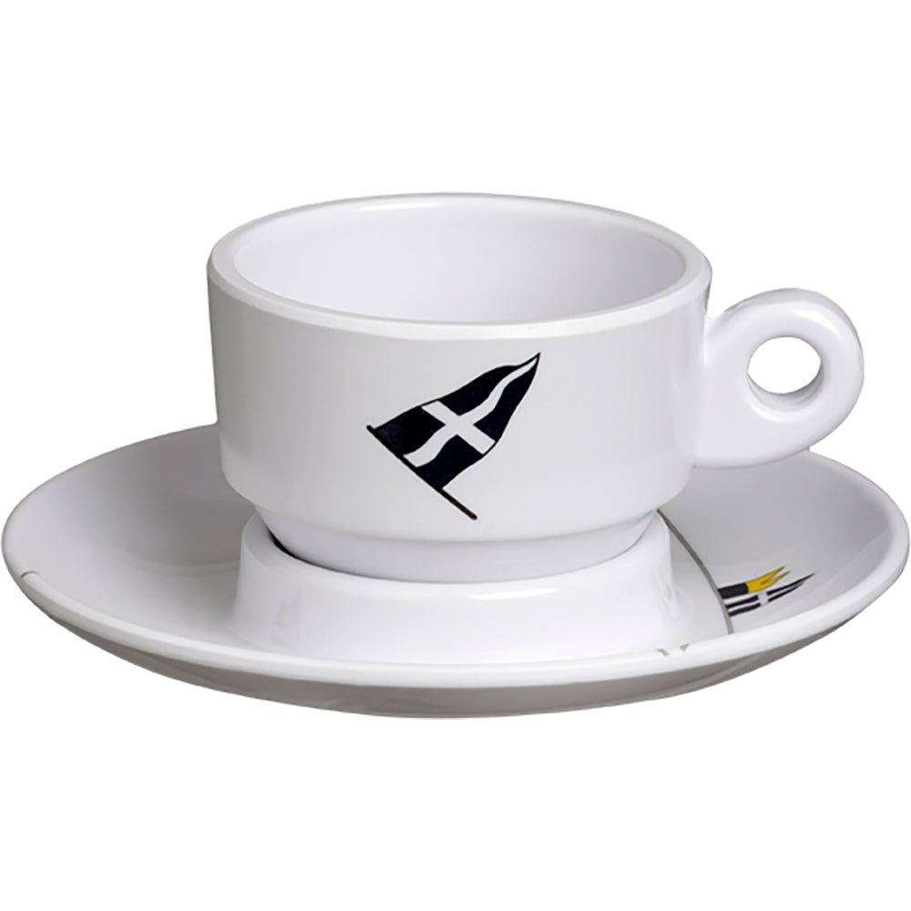 Marine Business Melamine Espresso Cup Plate Set - REGATA - Set of 6 - Life Raft Professionals