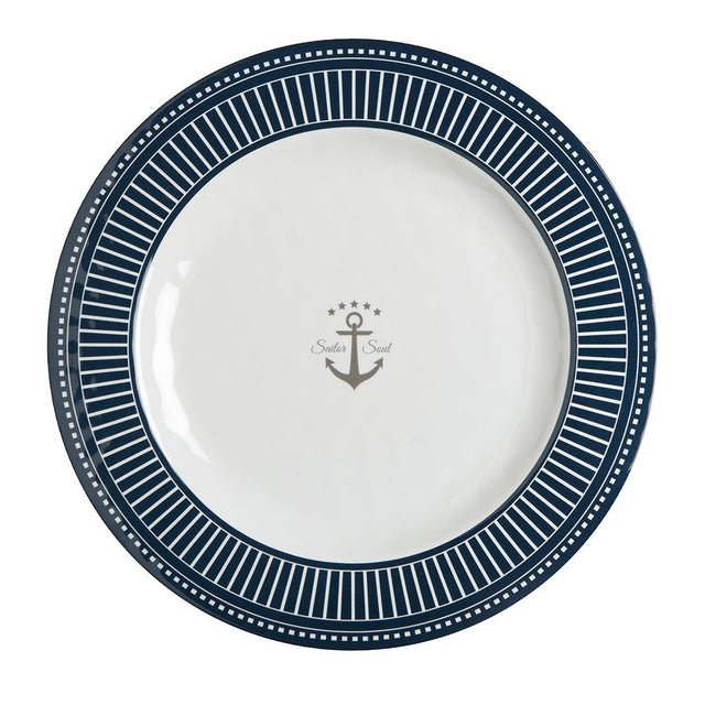 Marine Business Melamine Flat, Round Dinner Plate - SAILOR SOUL - 10" Set of 6 - Life Raft Professionals