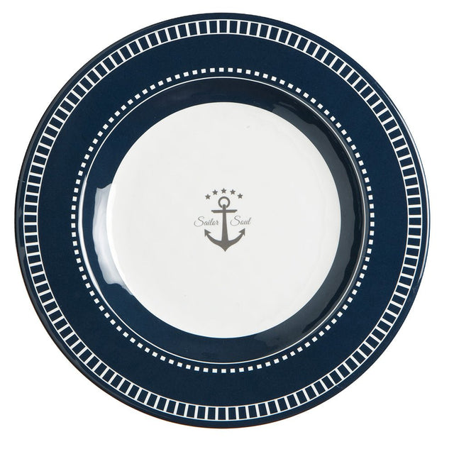 Marine Business Melamine Round Dessert Plate - SAILOR SOUL - 7" Set of 6 - Life Raft Professionals