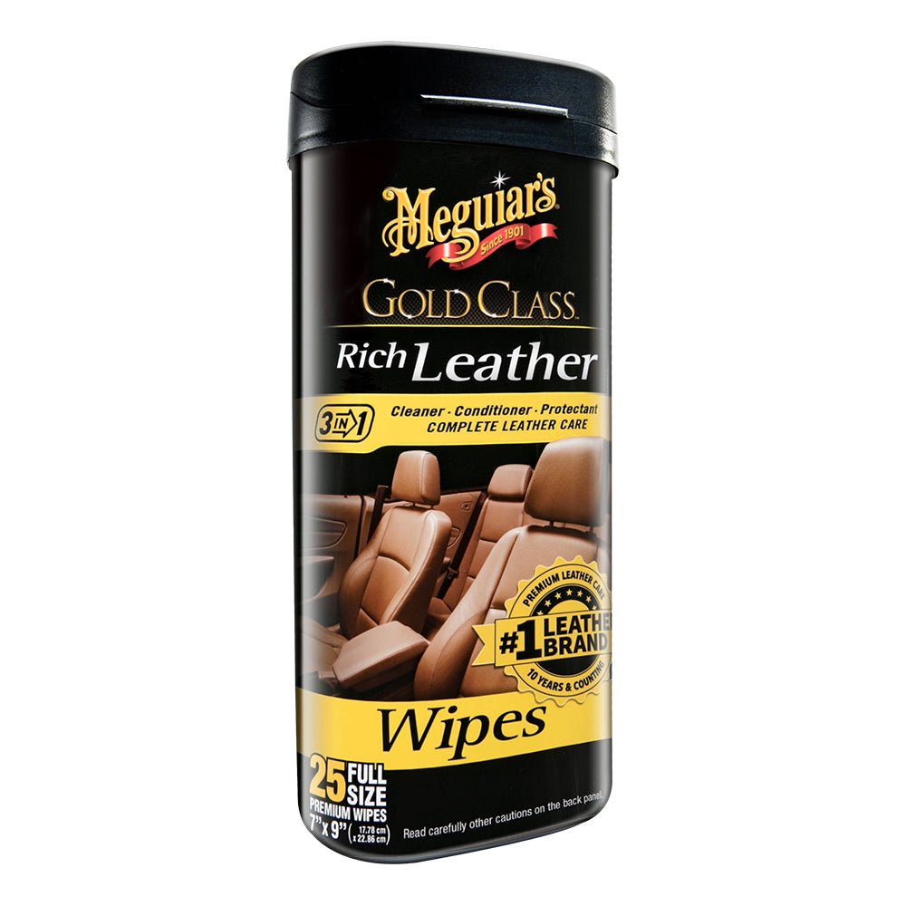 Meguiars Gold Class Rich Leather Cleaner Conditioner Wipes - Life Raft Professionals