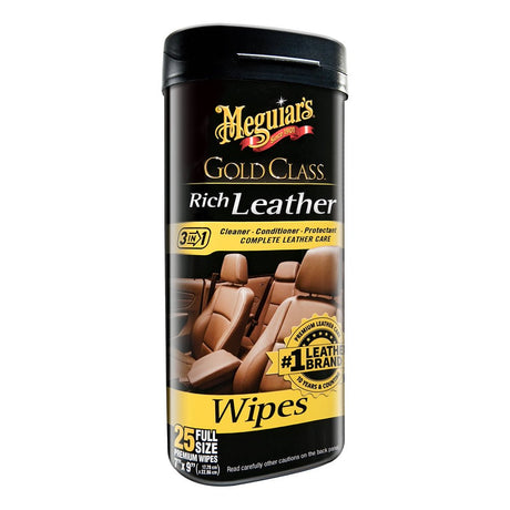 Meguiars Gold Class Rich Leather Cleaner Conditioner Wipes - Life Raft Professionals