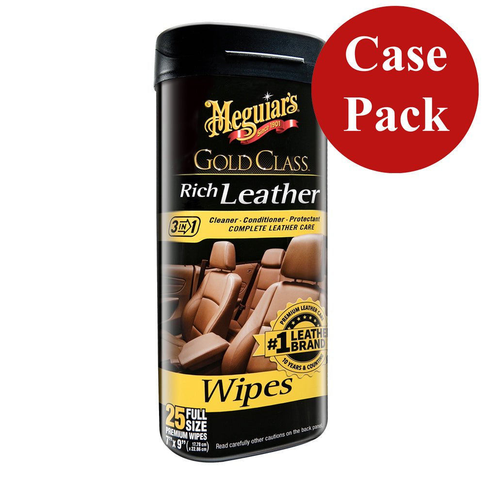 Meguiars Gold Class Rich Leather Cleaner Conditioner Wipes *Case of 6* - Life Raft Professionals