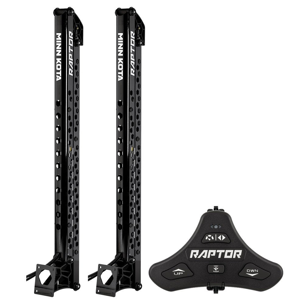 Minn Kota Raptor Bundle Pair - 8' Black Shallow Water Anchors w/Active Anchoring Footswitch Included - Life Raft Professionals