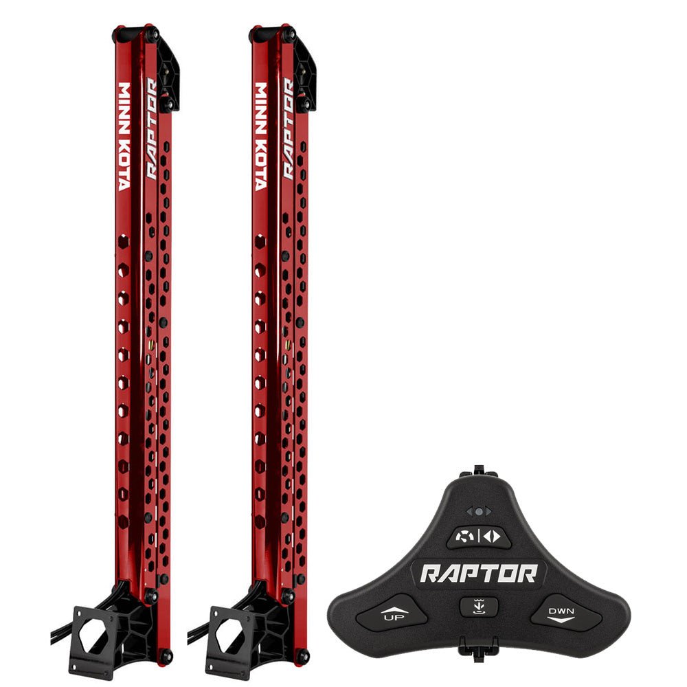 Minn Kota Raptor Bundle Pair - 8' Red Shallow Water Anchors w/Active Anchoring Footswitch Included - Life Raft Professionals