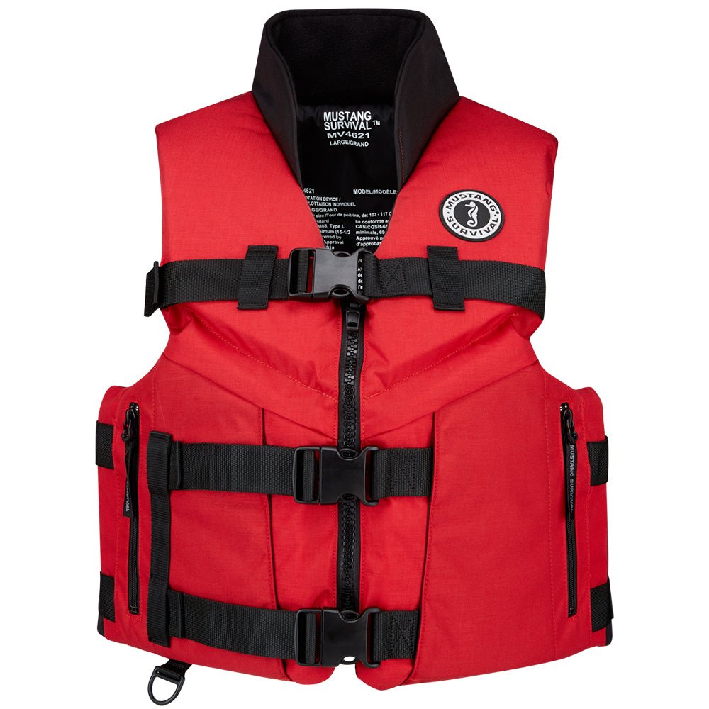 Mustang ACCEL 100 Fishing Foam Vest Red/Black - XXXL [MV4626-123-XXXL-216] - Life Raft Professionals