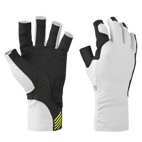 Mustang Traction UV Open Finger Gloves - White Black - Medium - Life Raft Professionals