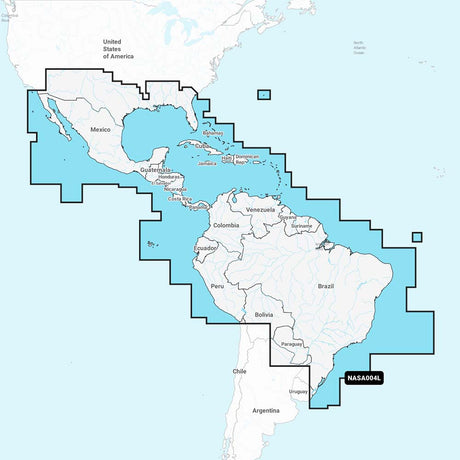 Navionics+ NASA004L Mexico, Caribbean to Brazil [010-C1364-30] - Life Raft Professionals