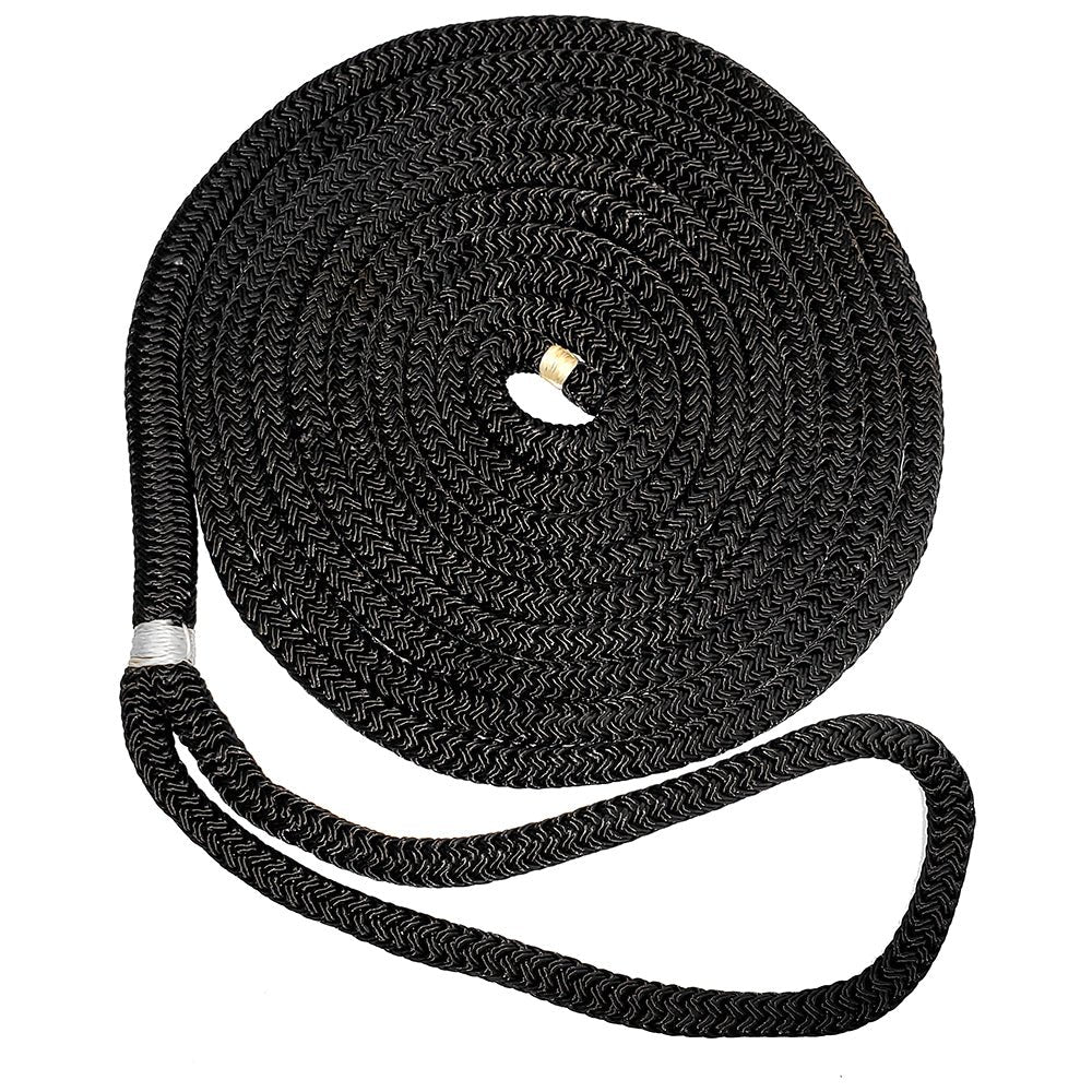 New England Ropes 1/2" Double Braid Dock Line - Black - 25 - Life Raft Professionals