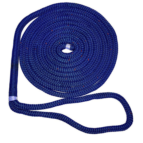 New England Ropes 1/2" Double Braid Dock Line - Blue w/Tracer - 25 - Life Raft Professionals