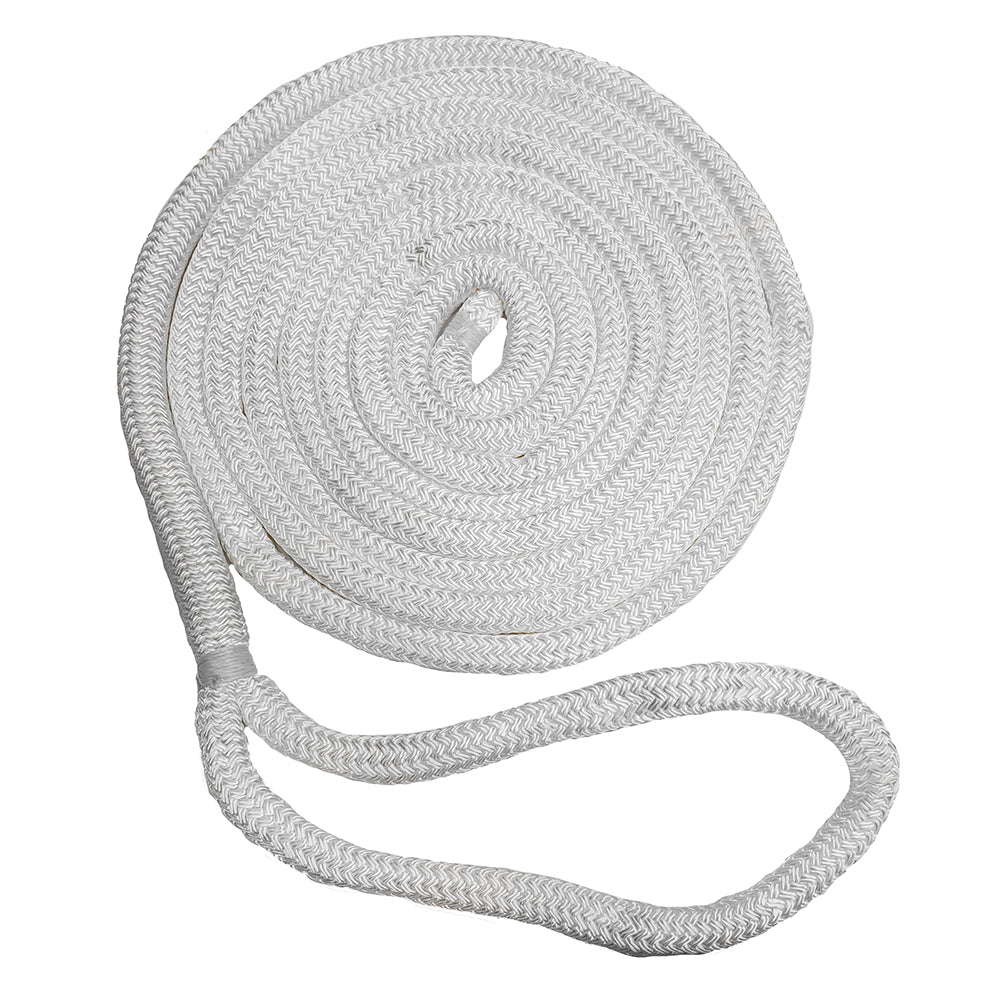 New England Ropes 1/2" Double Braid Dock Line - White - 35 - Life Raft Professionals