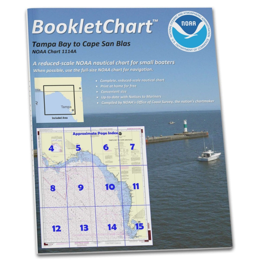 NOAA Booklet Chart 1114A: Tampa Bay to Cape San Blas (Oil and Gas Leasing Areas) - Life Raft Professionals