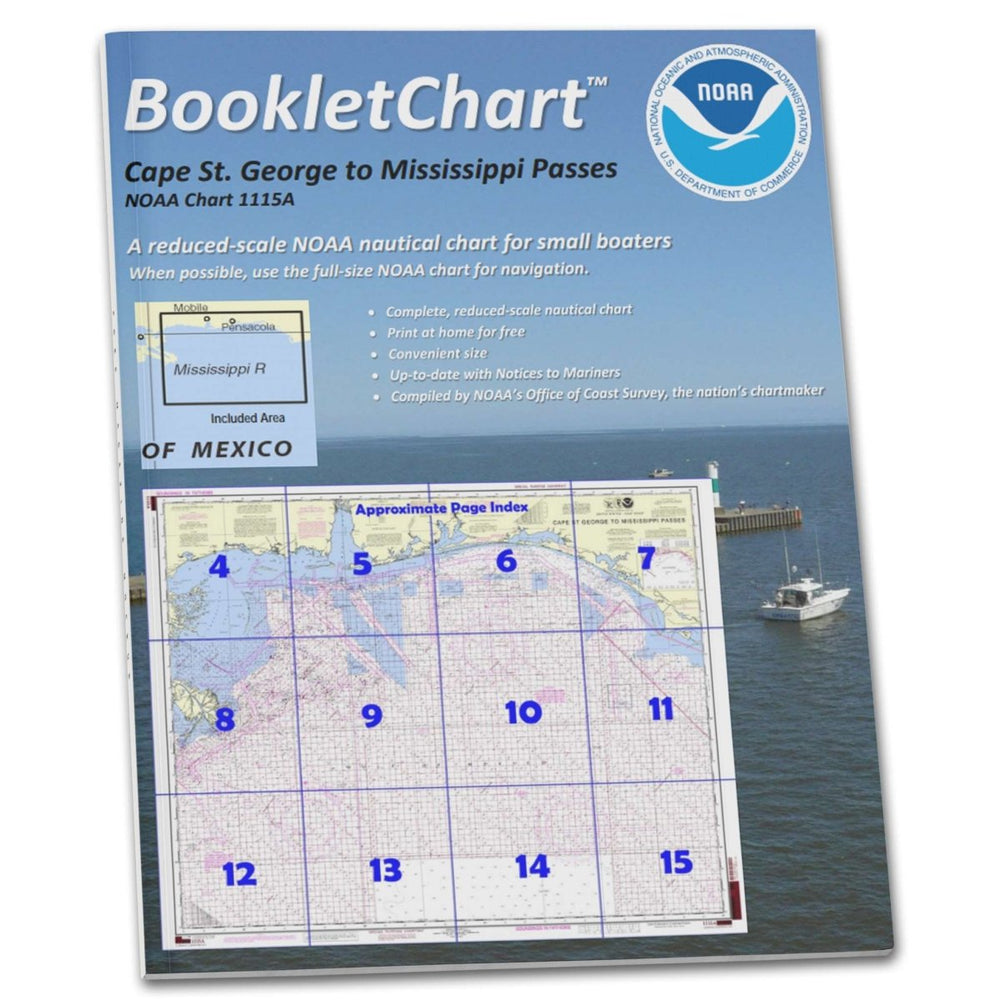 NOAA Booklet Chart 1115A: Cape St. George to Mississippi Passes (Oil and Gas Leasing Areas) - Life Raft Professionals