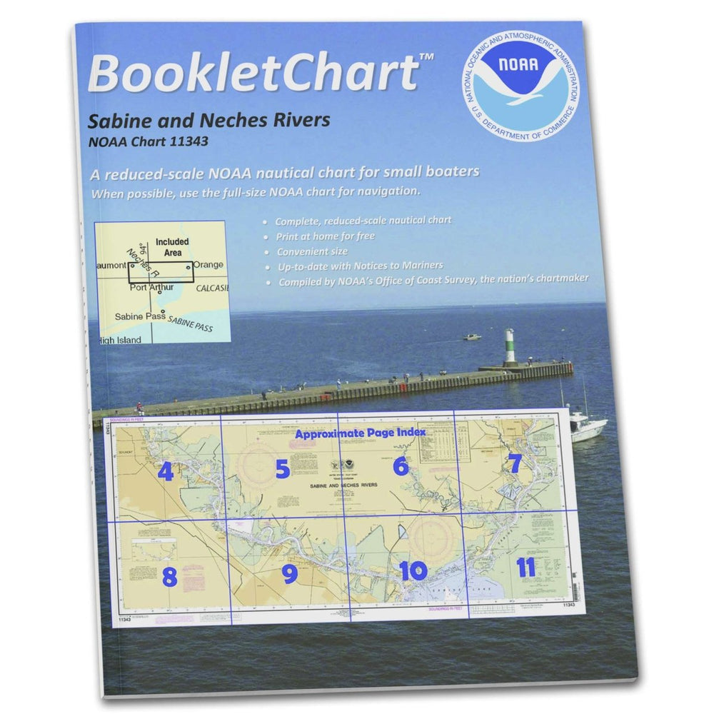 NOAA Booklet Chart 11343: Sabine and Neches Rivers - Life Raft Professionals