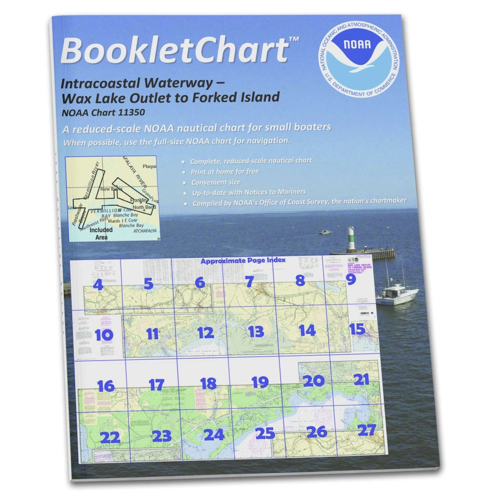 NOAA Booklet Chart 11350: Intracoastal Waterway Wax Lake Outlet to Forked Island, etc. - Life Raft Professionals