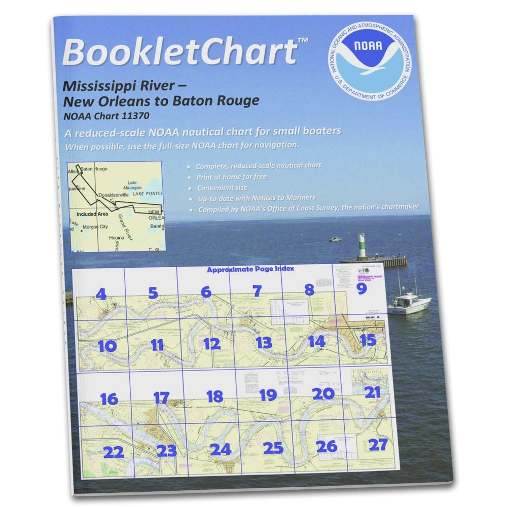 NOAA Booklet Chart 11370: Mississippi River-New Orleans to Baton Rouge - Life Raft Professionals